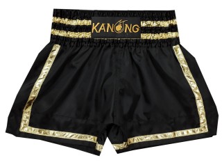 Kanong Muay Thaiboksing Shorts Kickboksing : KNS-140-Svart-Gull